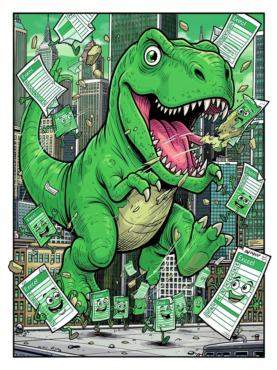 T-Rex distrugge Excel
